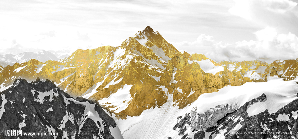 雪山 新中式装饰画 装饰画