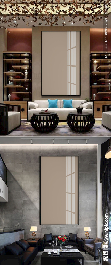 中式巨幅装饰画贴图