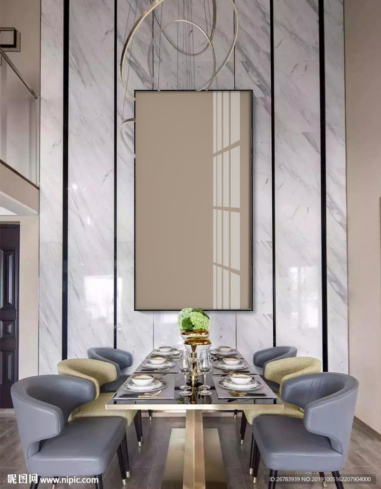 中式高档装饰画样机餐厅
