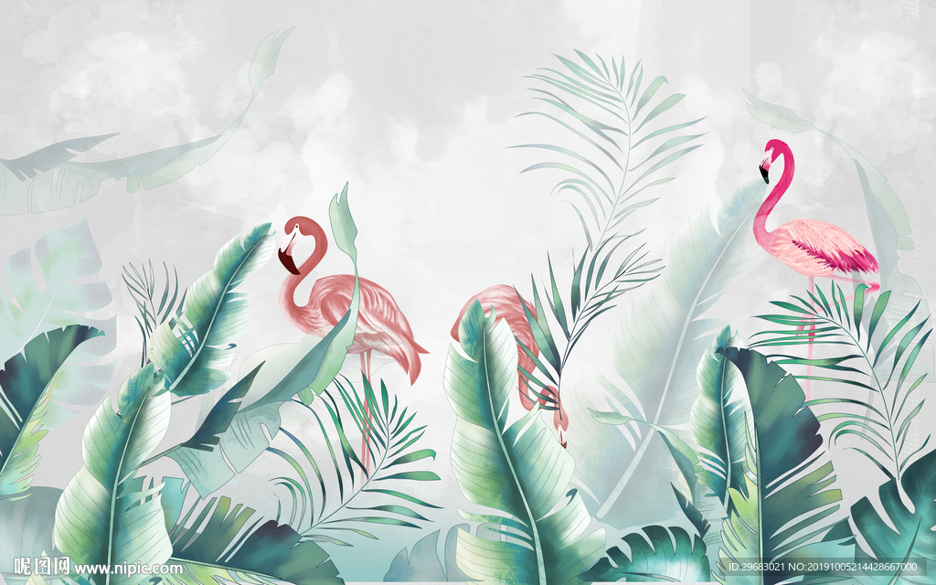 手绘北欧装饰画 TIF分层