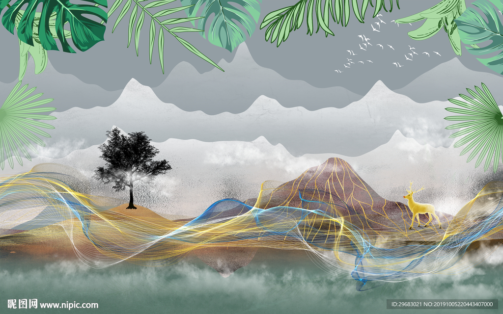高档 北欧装饰画 TIF分层