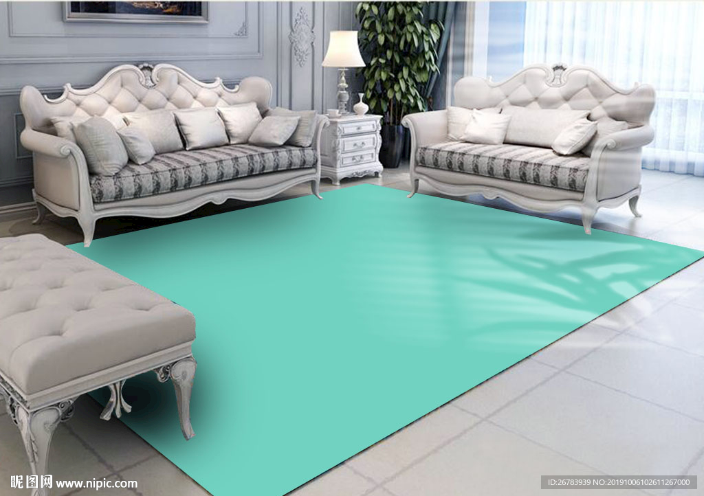 美式客厅地毯样机