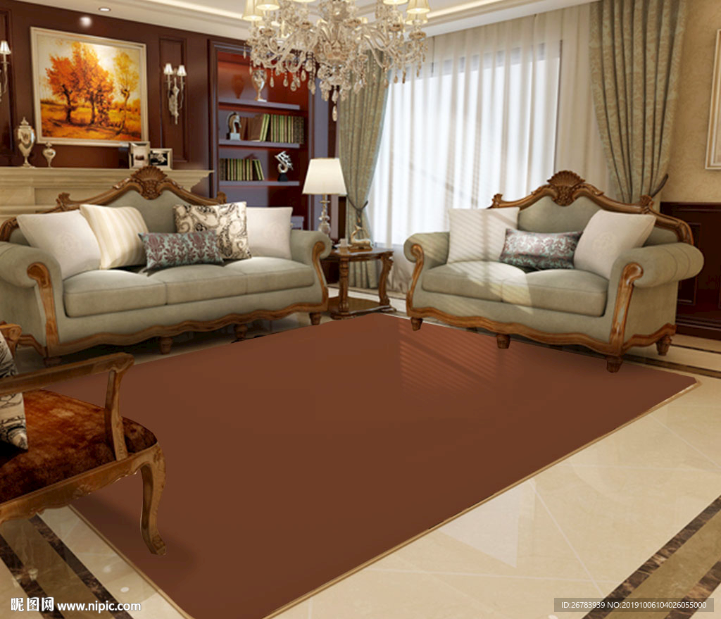 欧式风格豪华客厅地毯_装修图片-保障网装修效果图