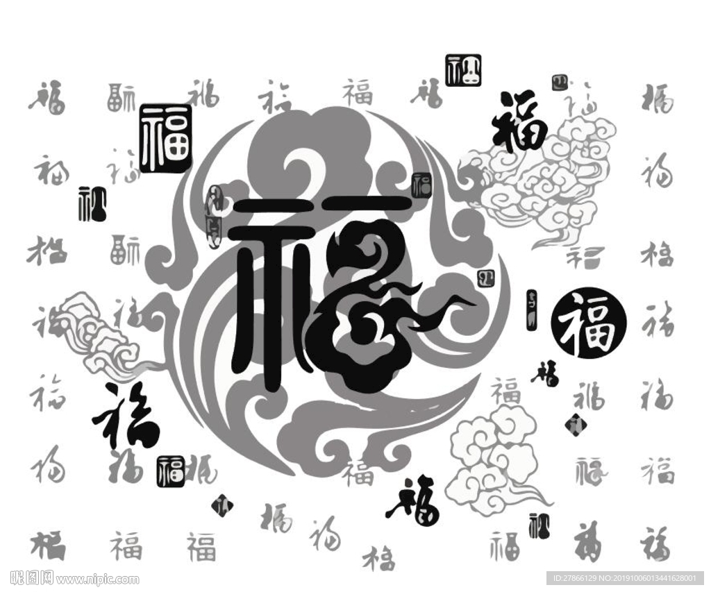 百福图硅藻泥刻图专用