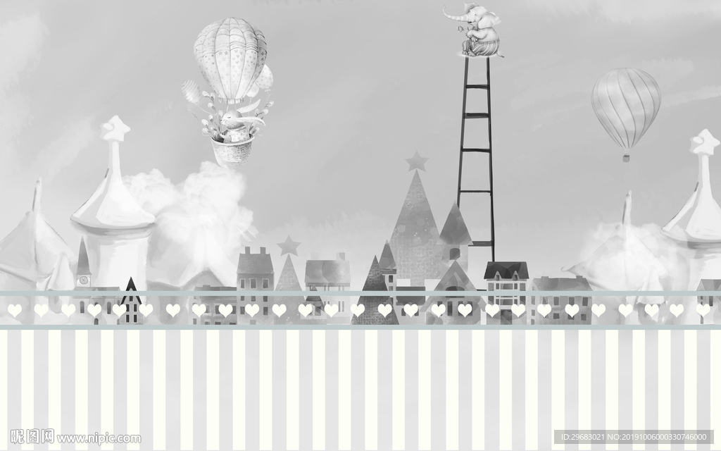 儿童房欧式装饰画 TIF分层