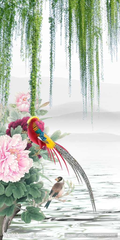 柳叶中式新山水画 TIF分层