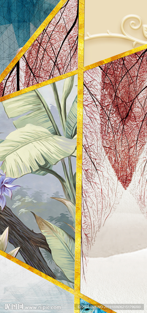 装饰几何玄关画 TIF分层