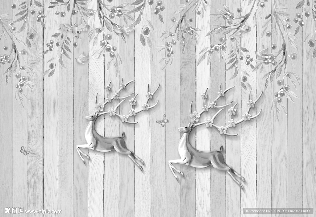 现代森林麋鹿 TIF分层