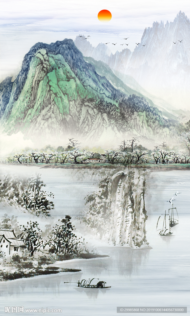 极品山水玄关画 TIF分层画