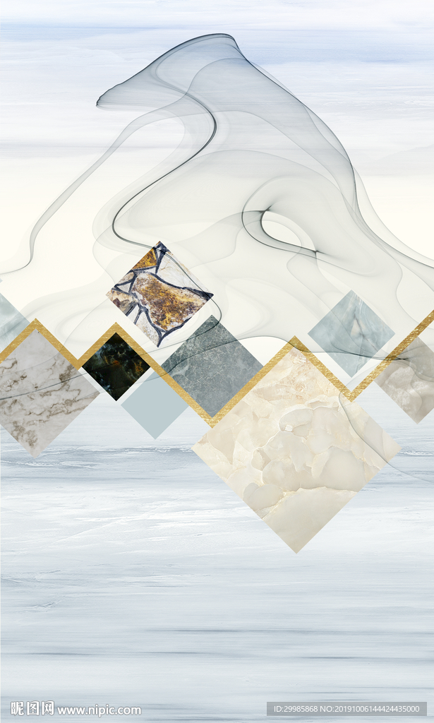 高清 山水玄关画 TIF分层画