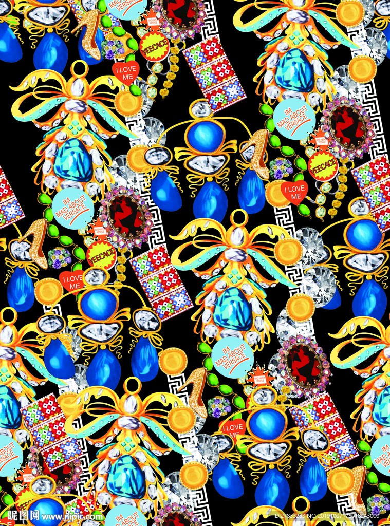 大牌 男装 数码 印花 图案