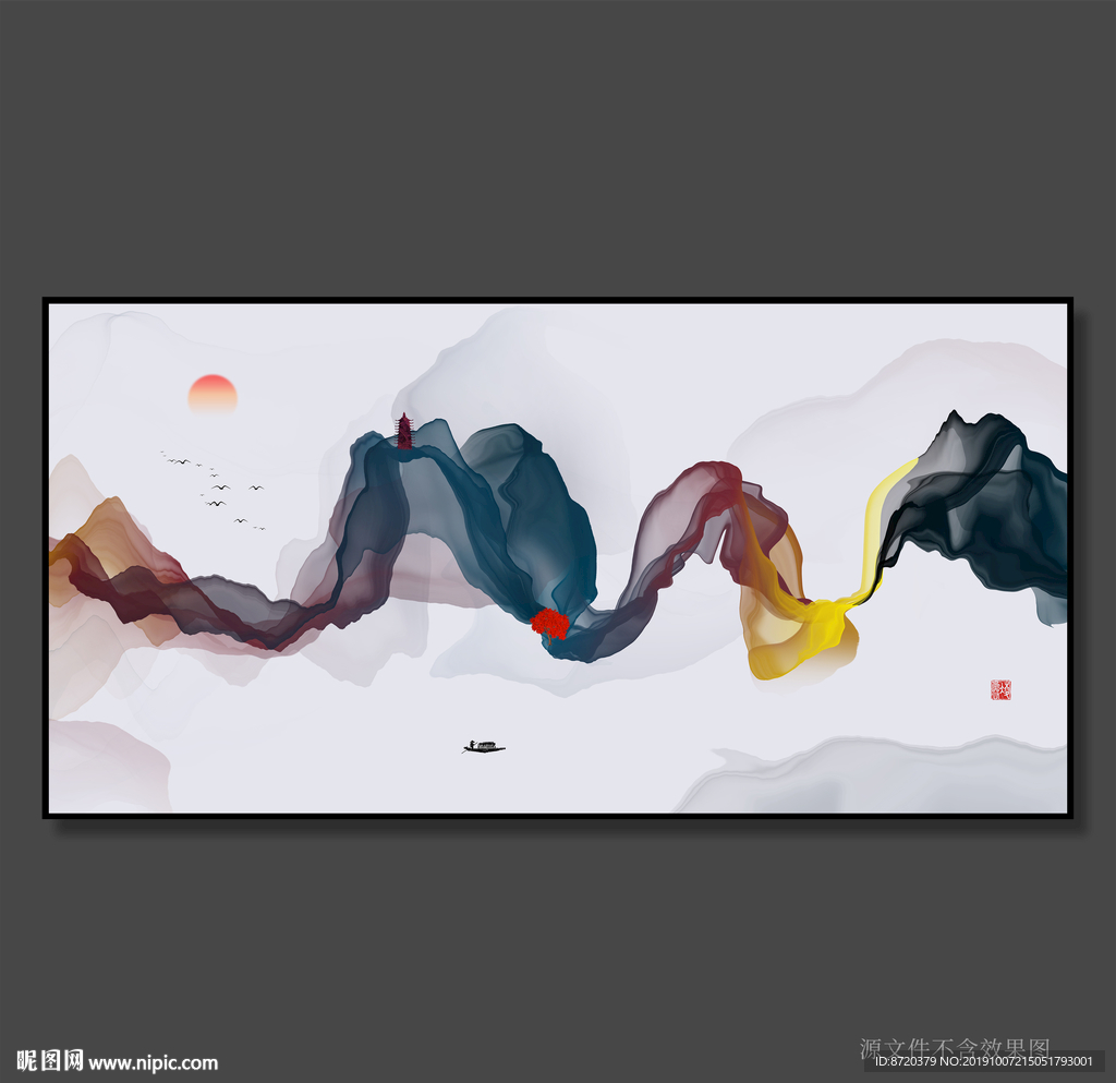 写意 墨水 水墨画 中国元素