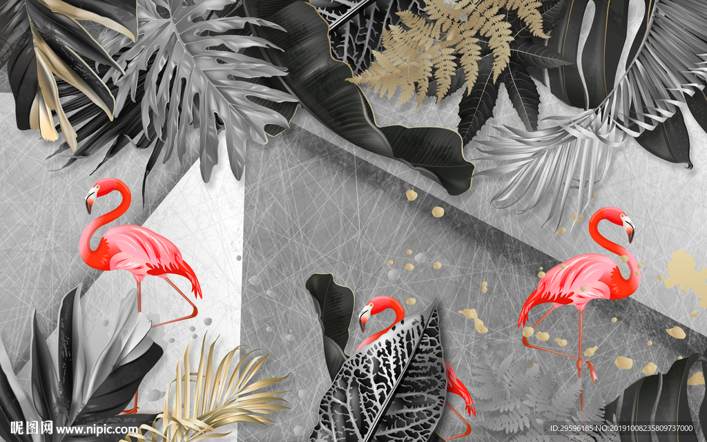 欧式电视背景墙 TIF分层