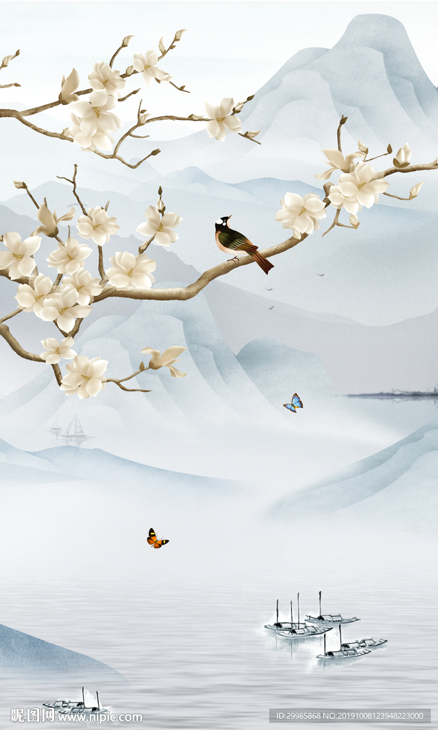 极品禅意山水画 TIF分层