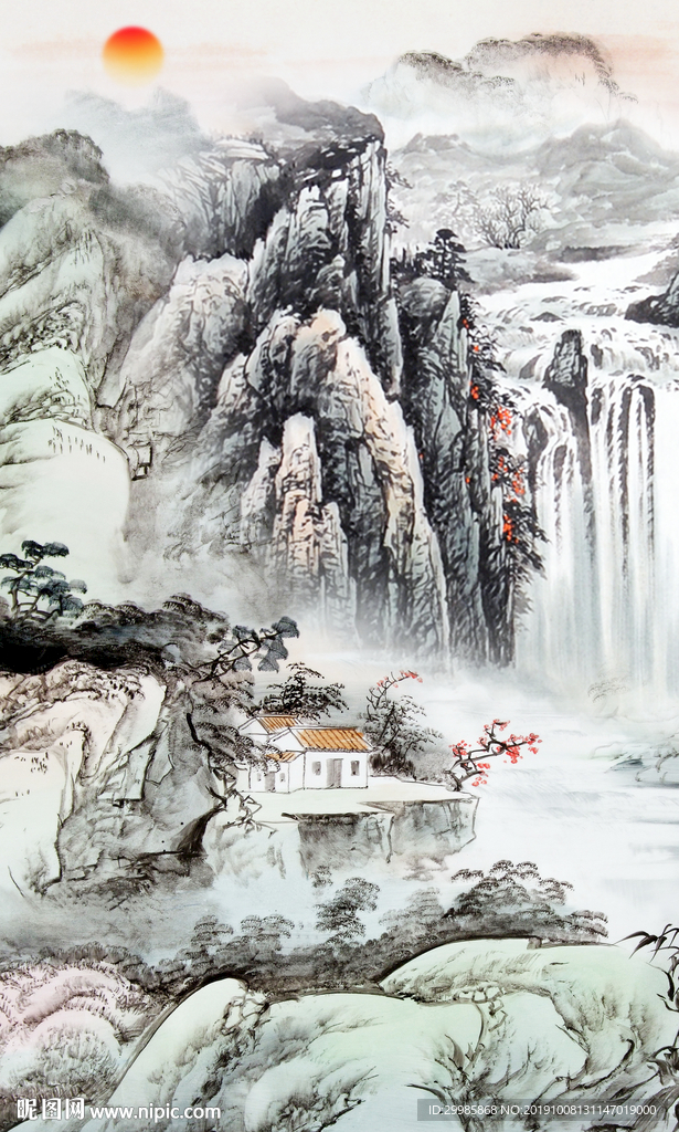 简约山水画 TIF分层