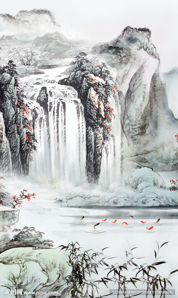 新品禅意山水画 TIF分层