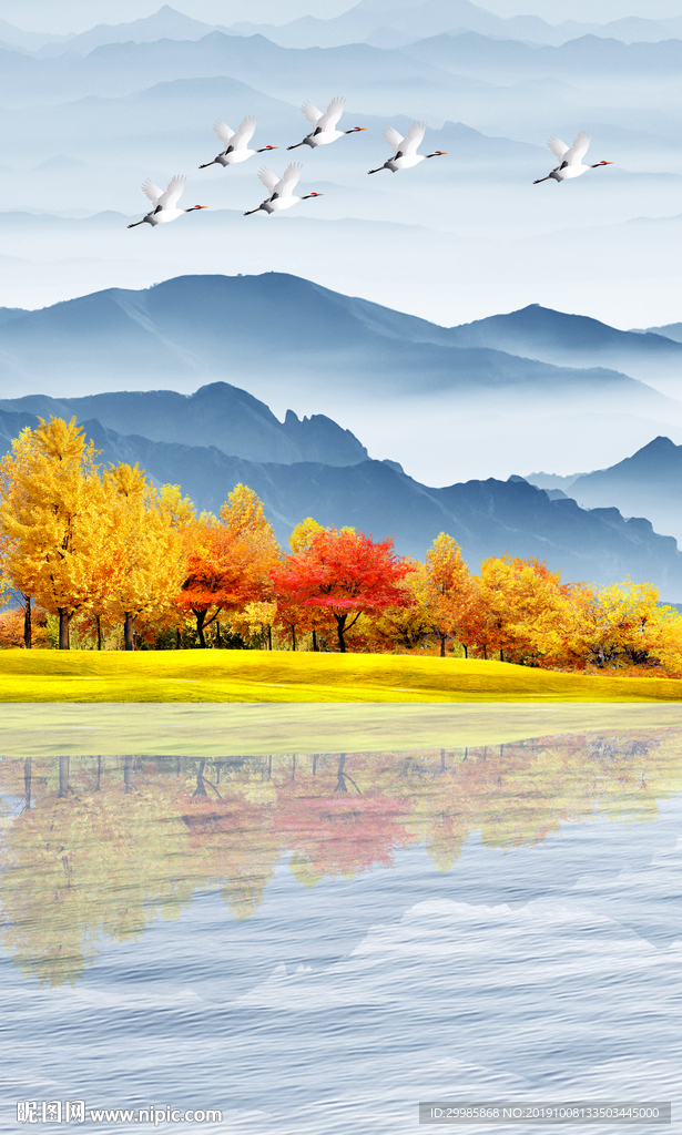 高档中式山水画 TIF分层