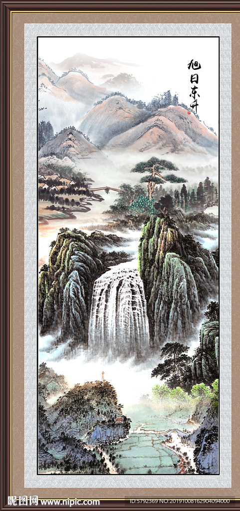 竖幅山水画