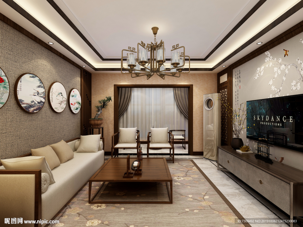 新中式家居客厅装修效果图