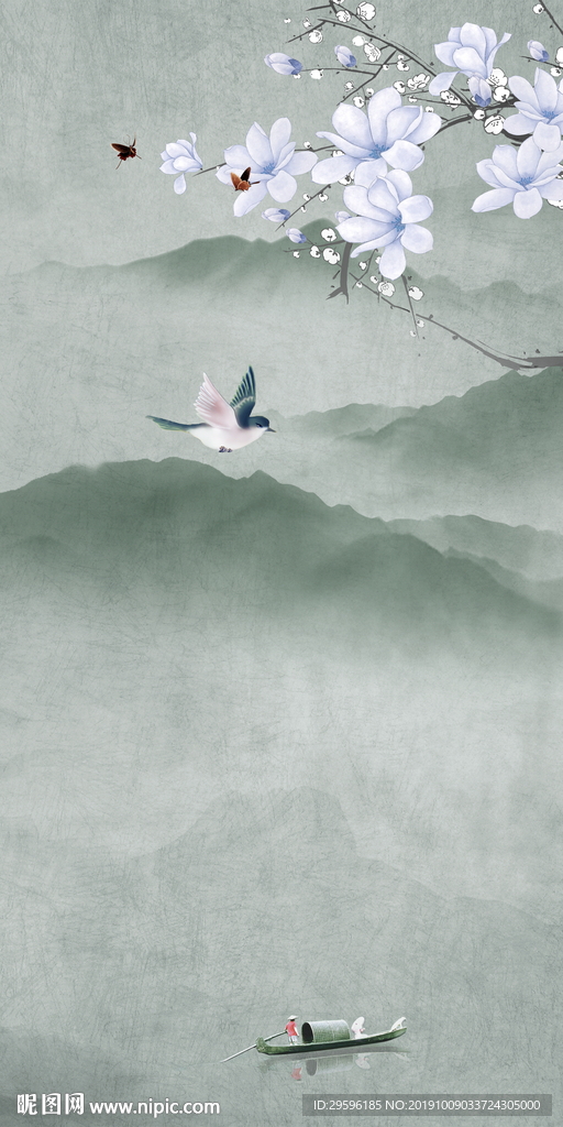 新品意境新山水画 TIF分层