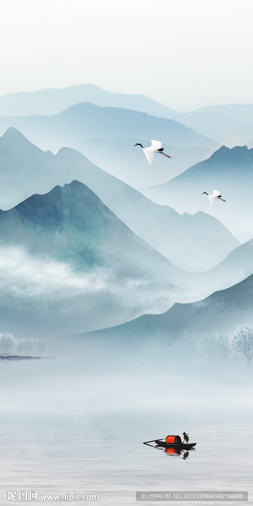 中式意境新山水画 TIF分层