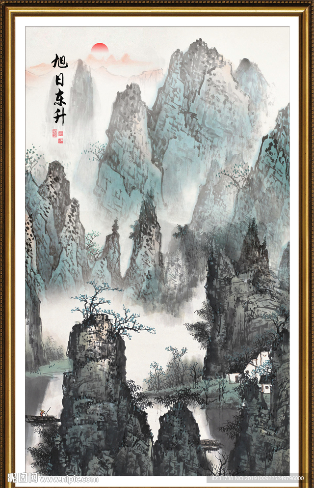 竖幅山水画
