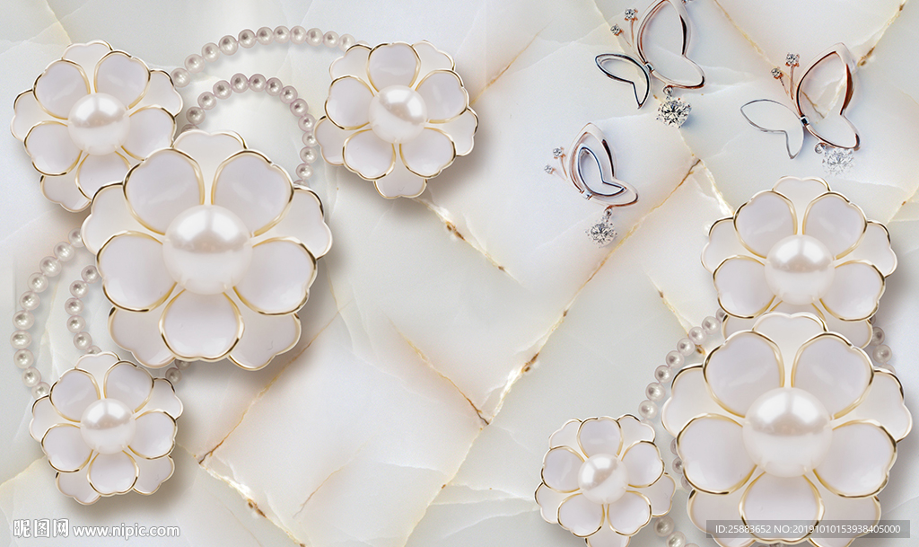 蝶恋花珠宝电视背景墙