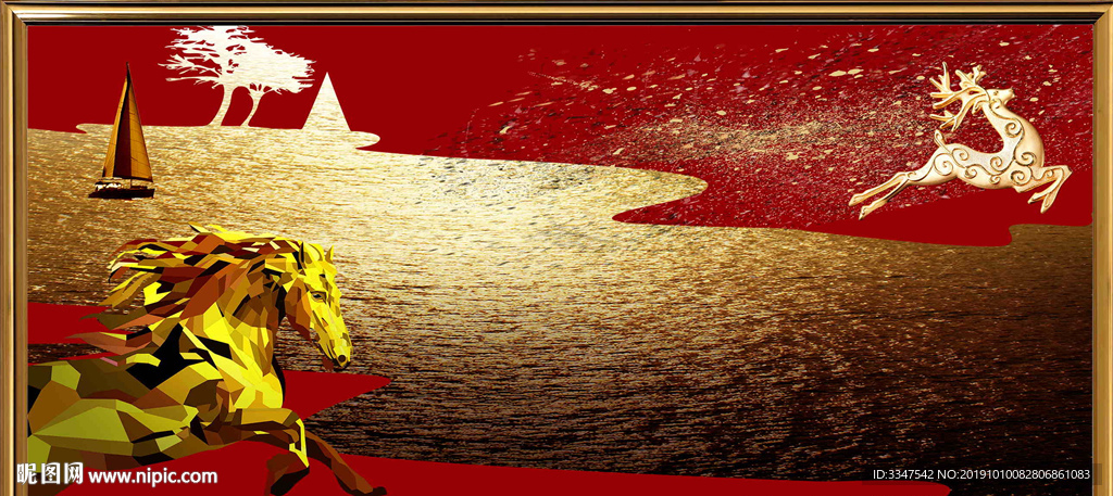 饮马黄河 背景画