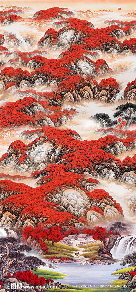 鸿运当头山水招财装饰画