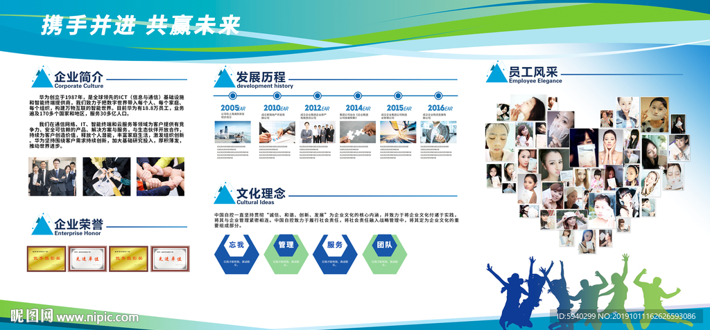 企业文化  照片展板   携手