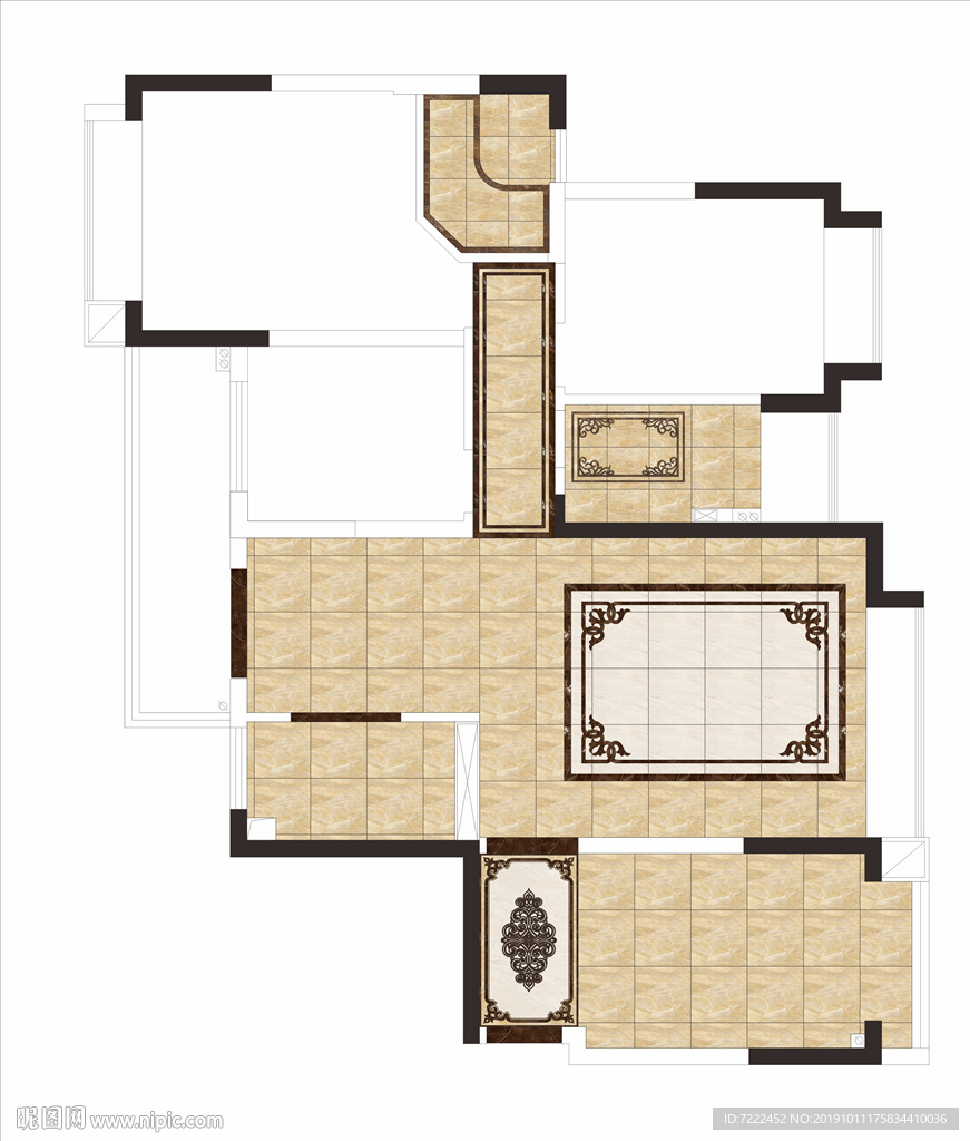 商品房客厅铺贴图