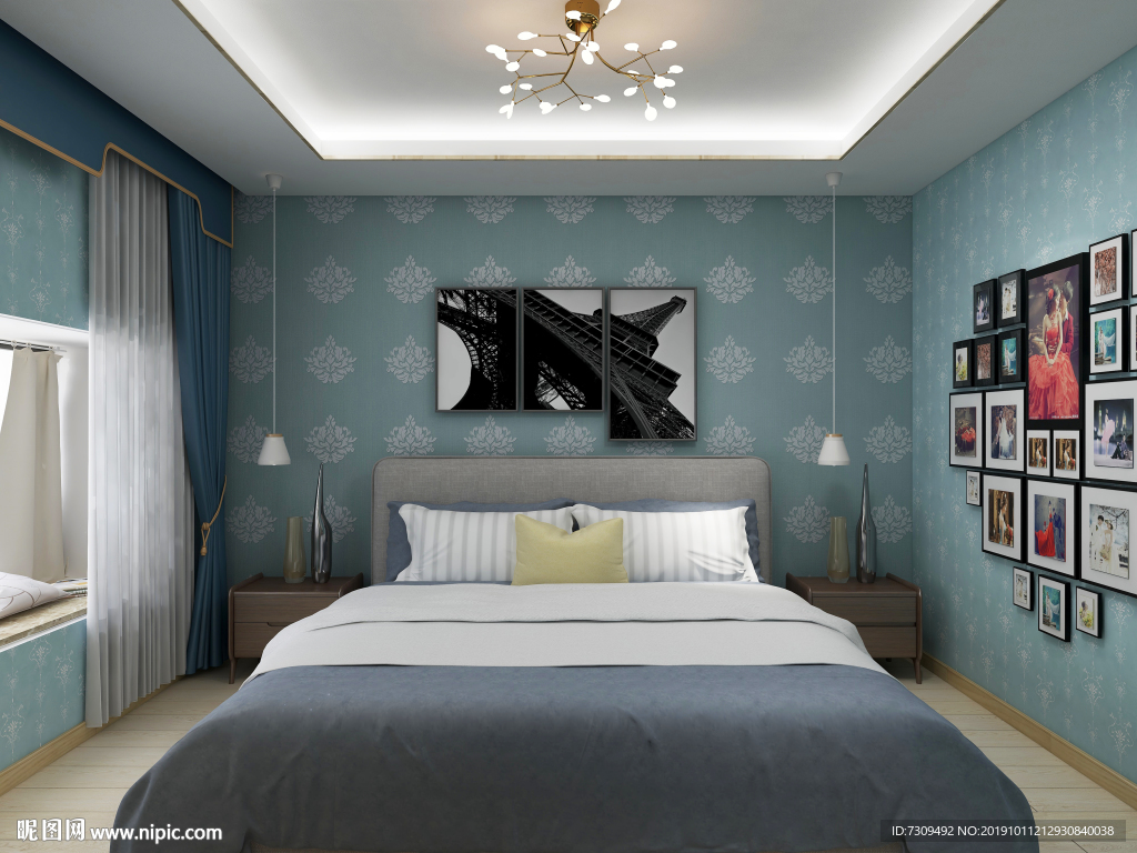 简欧风客房装修效果图