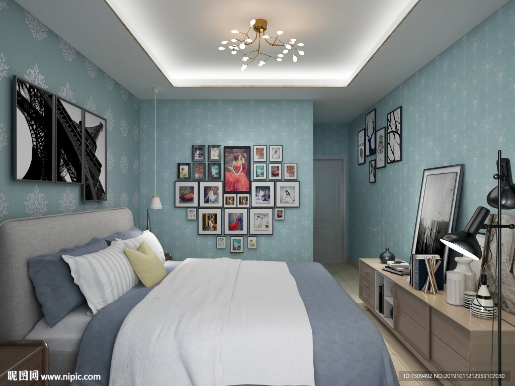 欧式装修主人房间效果图