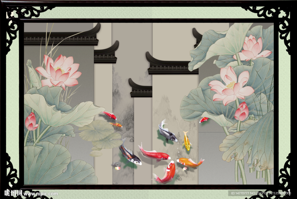 国画荷花