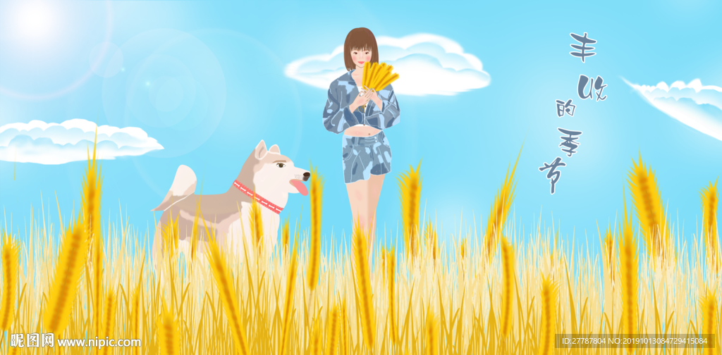 丰收   麦浪