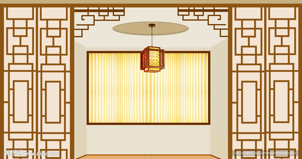 古代饭店房间大屏图