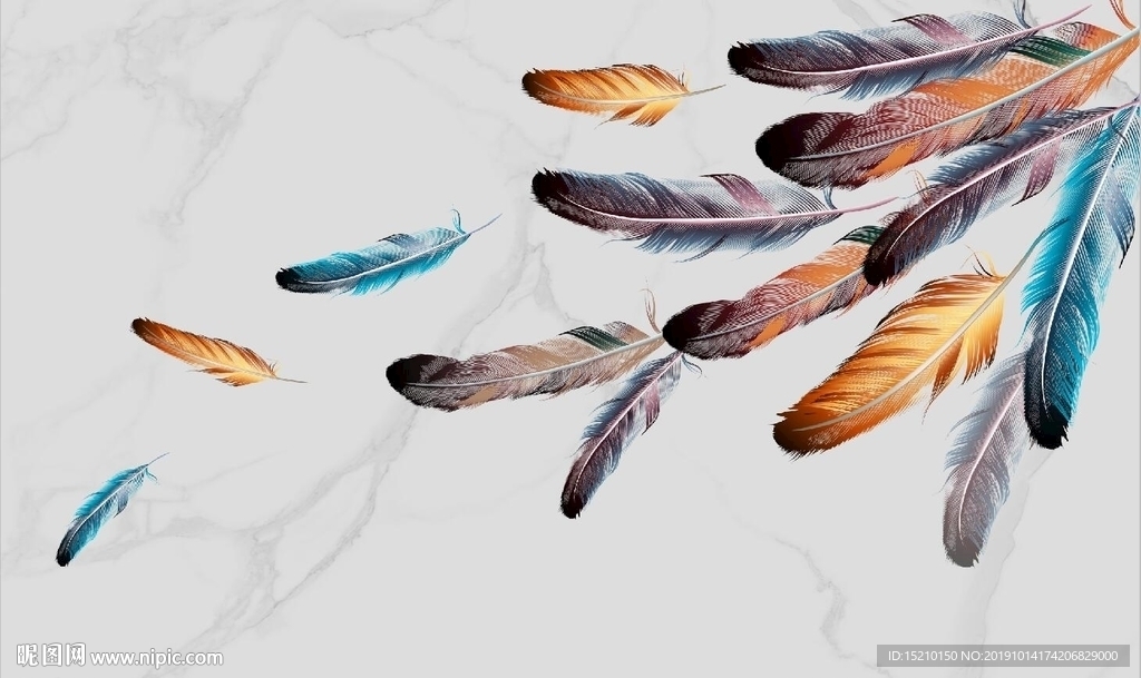 大理石羽毛电视背景墙