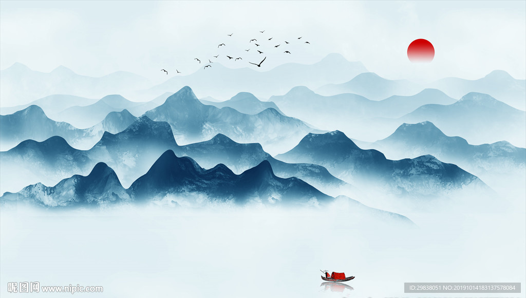 水墨山水装饰画