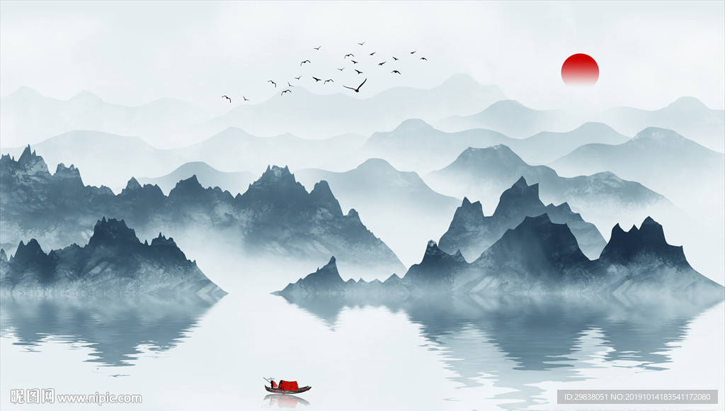 水墨山水装饰画