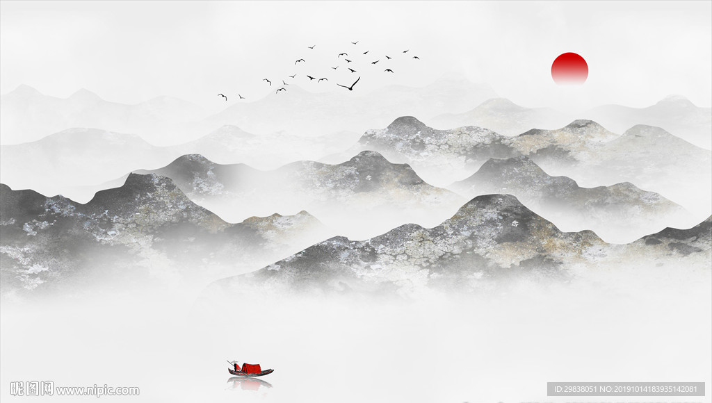 水墨山水装饰画