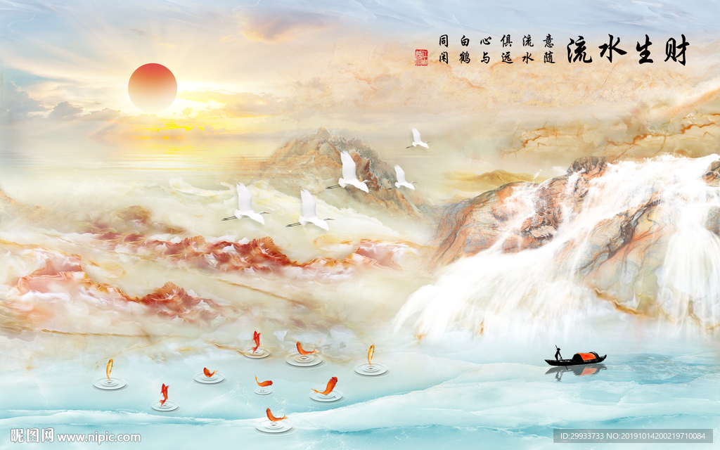 爵士白抽象山水大理石纹背景墙