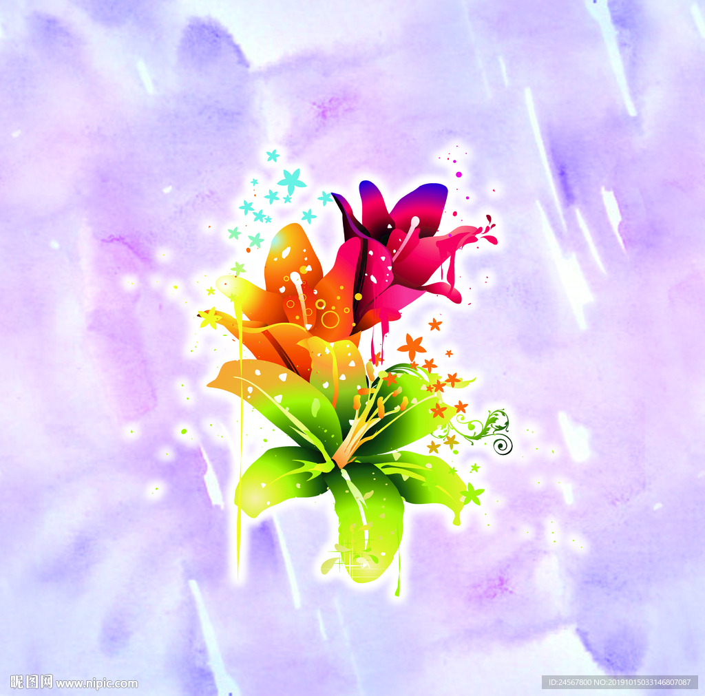 数码印花  手绘花 扎染
