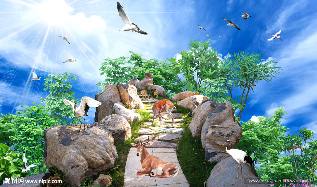 天空走道背景墙