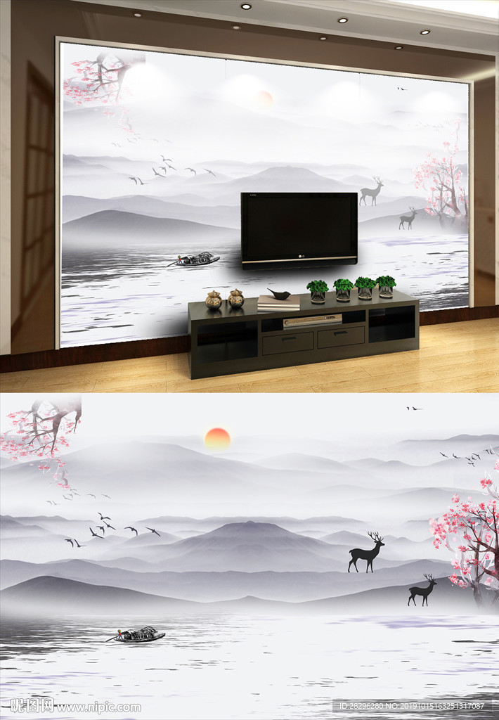 山水背景墙