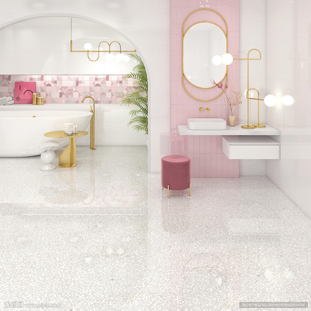 最新瓷砖样板间 仿古砖效果图