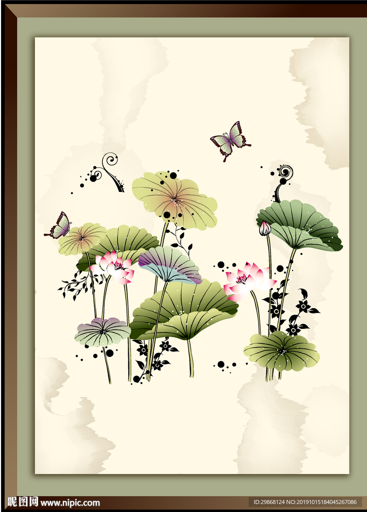 荷花水墨画
