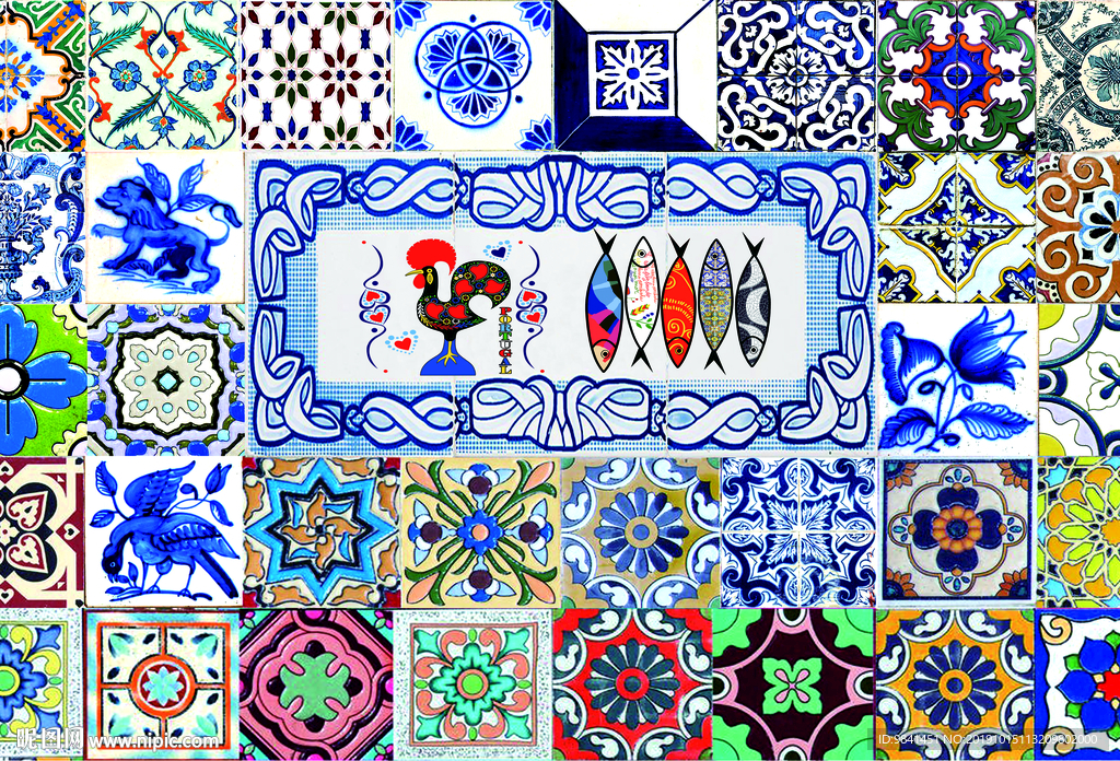 葡萄牙  波尔图  瓷砖画 花