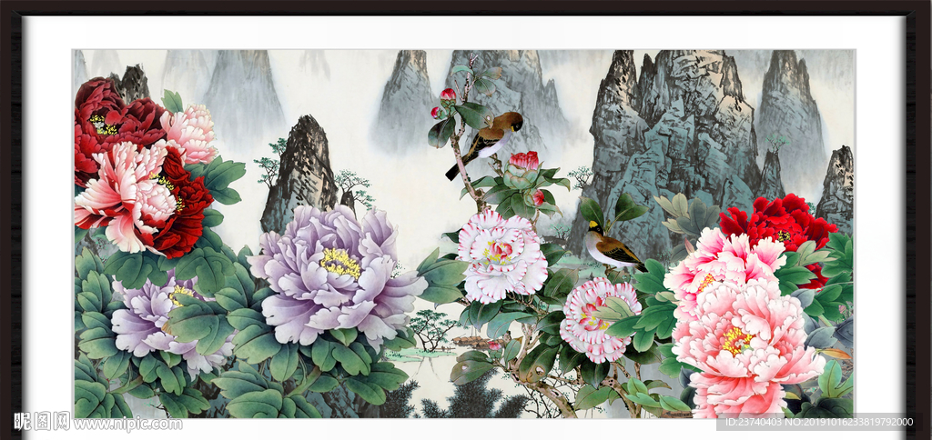 国画牡丹花