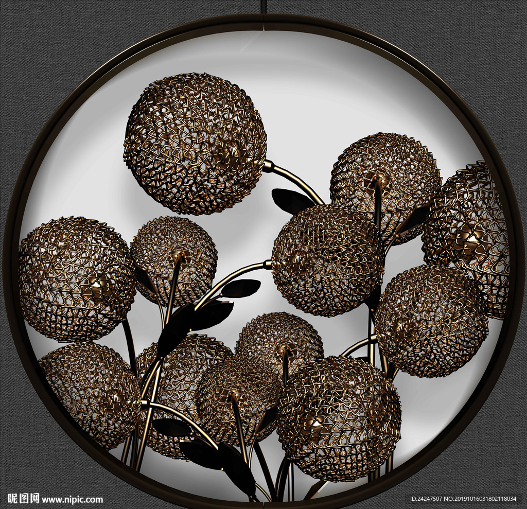 金色花鸟装饰画