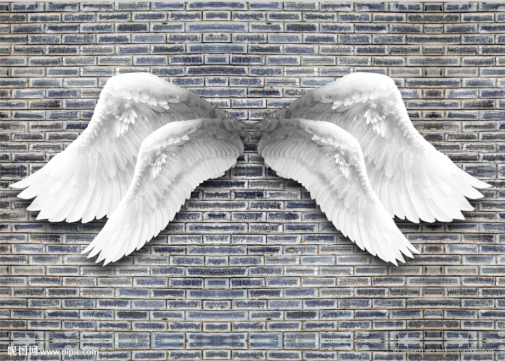 翅膀背景墙拍照墙